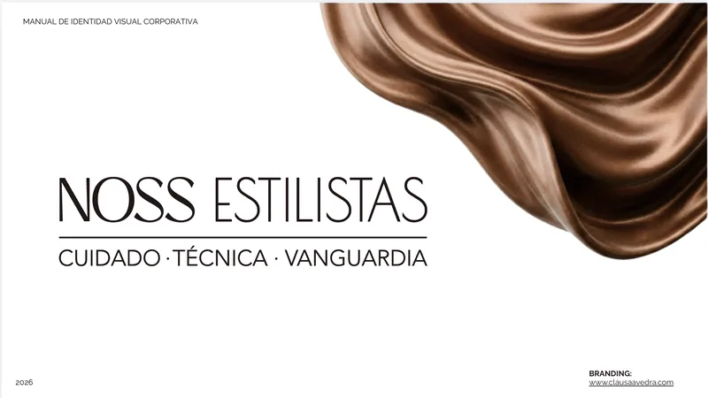 Portada del manual de identidad de NOSS Estilistas